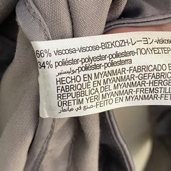 ZARA Satin Effect Snap Front Oversized Shacket Silver Long Sleeve Pocket Shirt S - Picture 6 of 8